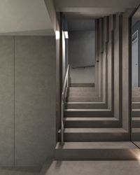 Escalera protagonista con dise&ntilde;o singular escalonado